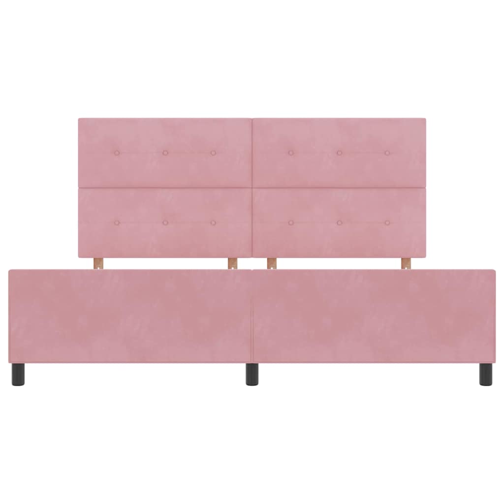 Lit à ressorts avec tête de lit Rose 200 x 200 cm Velours - XIOS