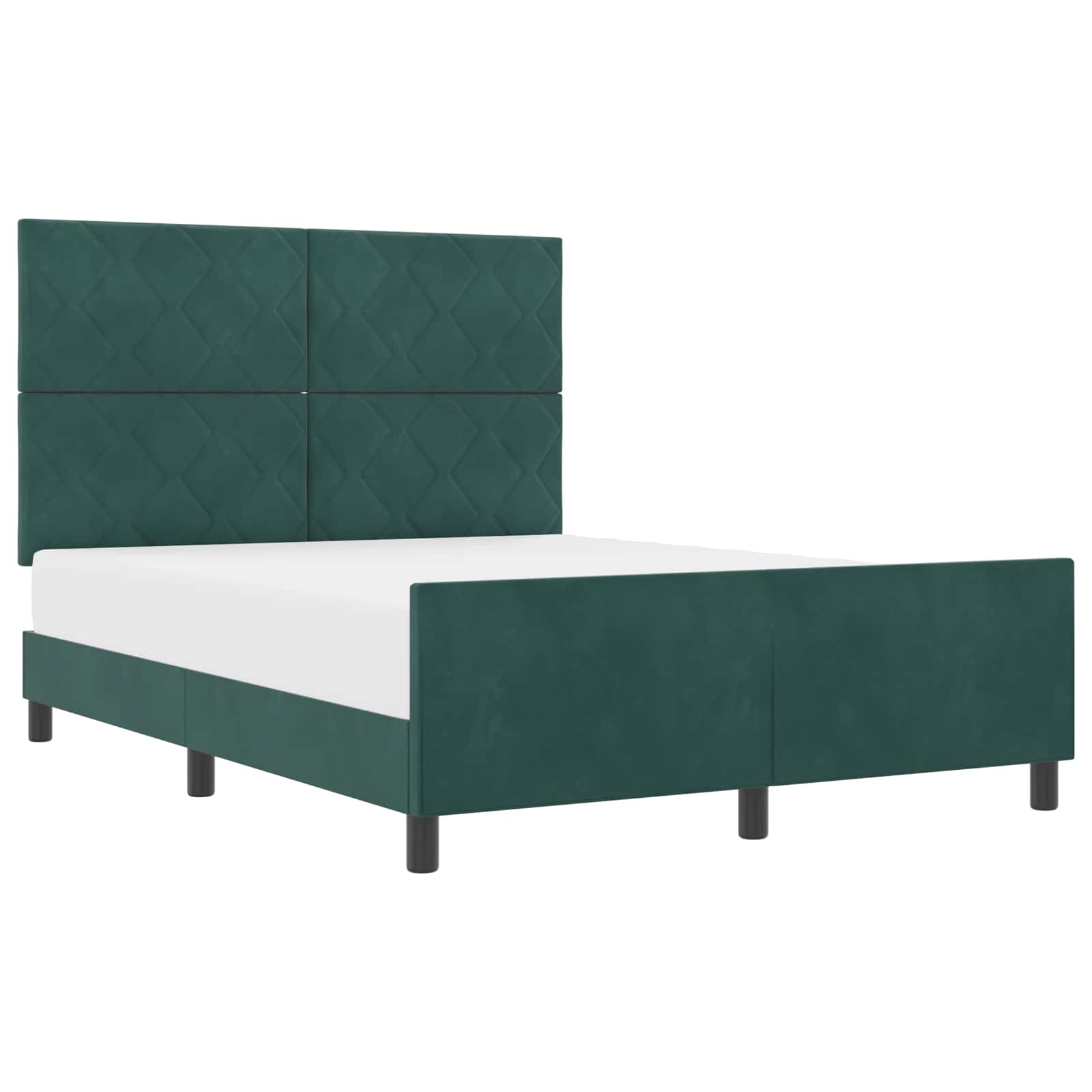 Lit à ressorts avec tête de lit Vert foncé 140 x 200 cm Velours - XIOS