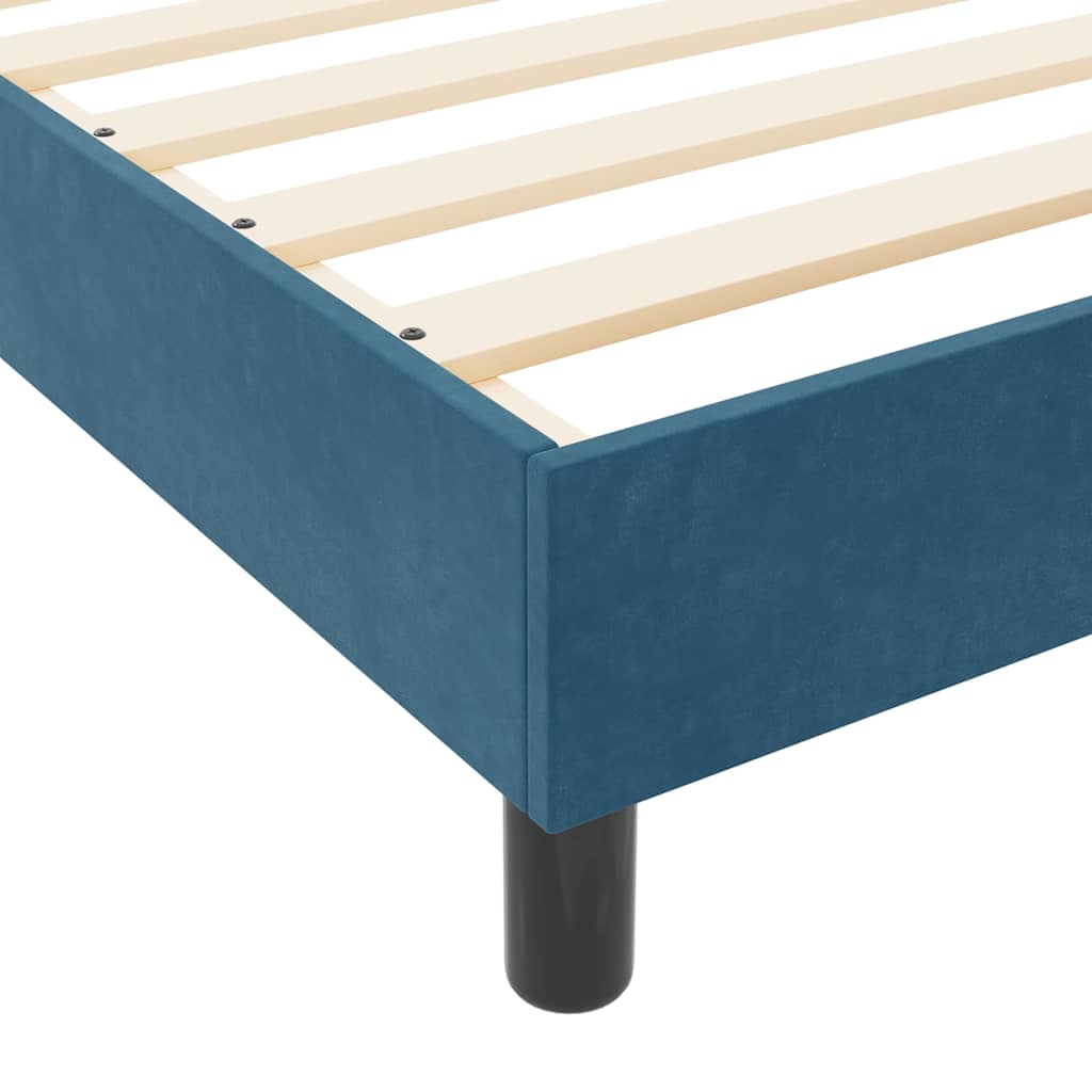 Lit à ressorts avec tête de lit Bleu foncé 200 x 200 cm Velours - XIOS