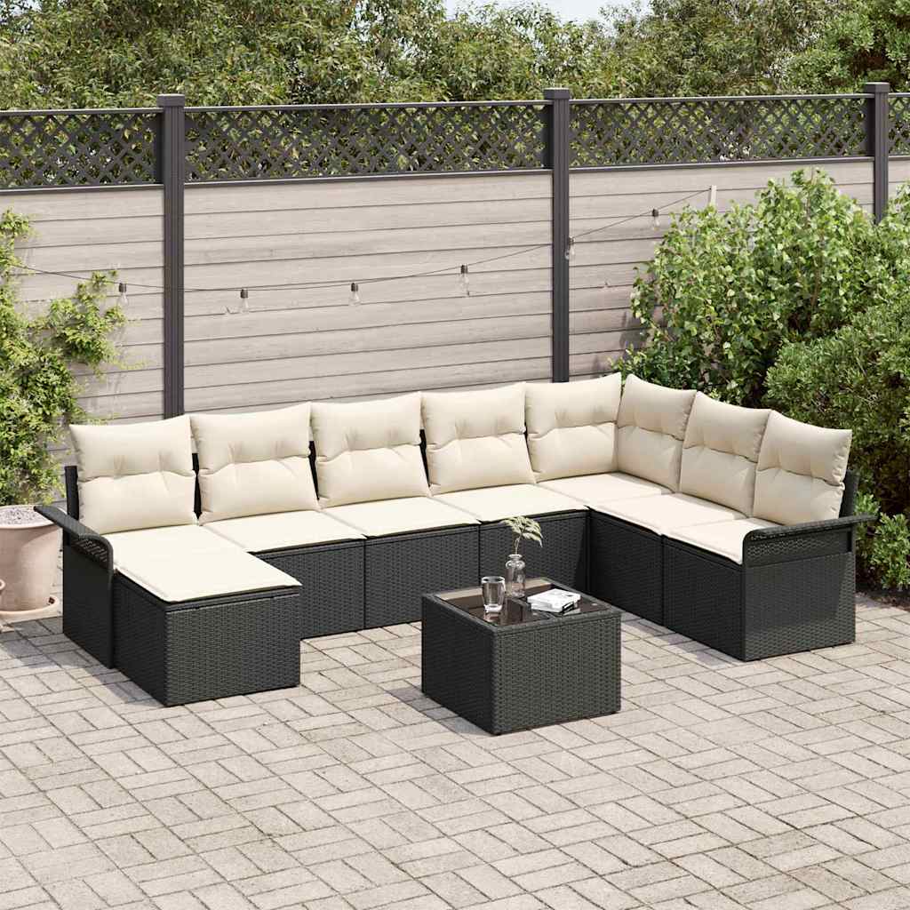 Ensemble de canapé de jardin 9 pc Marron Poly rotin