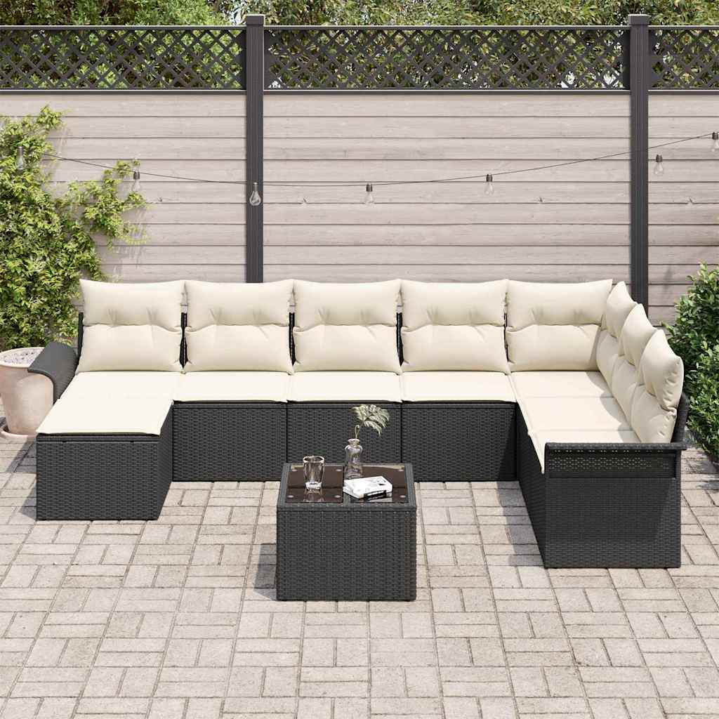 Ensemble de canapé de jardin 9 pc Marron Poly rotin