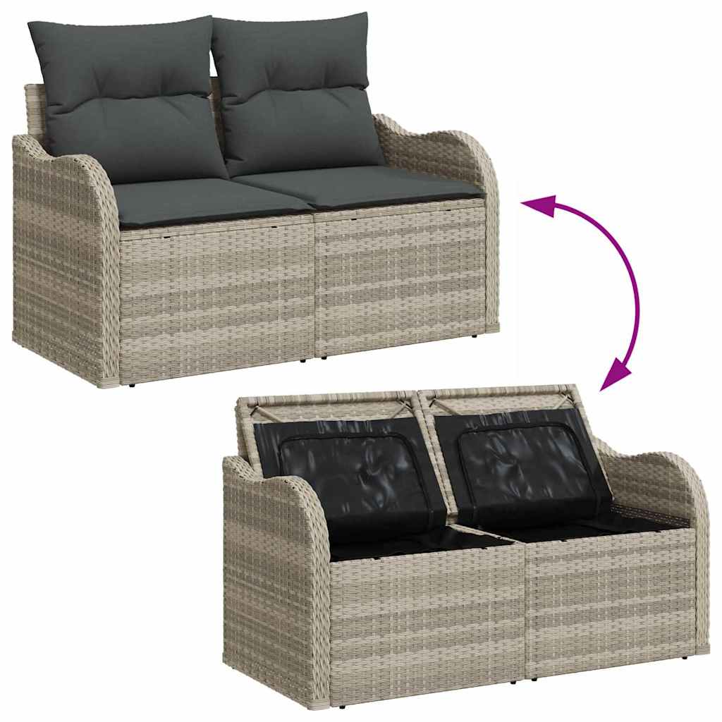 Ensemble de canapé de jardin 7 pcs Gris clair Poly rotin - XIOS