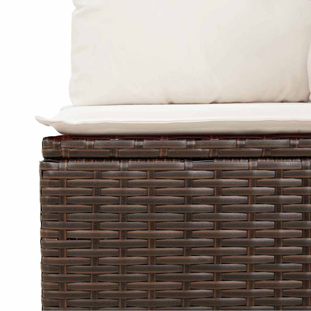 Ensemble de canapé de jardin 8 pcs Marron et blanc polyrotin - XIOS
