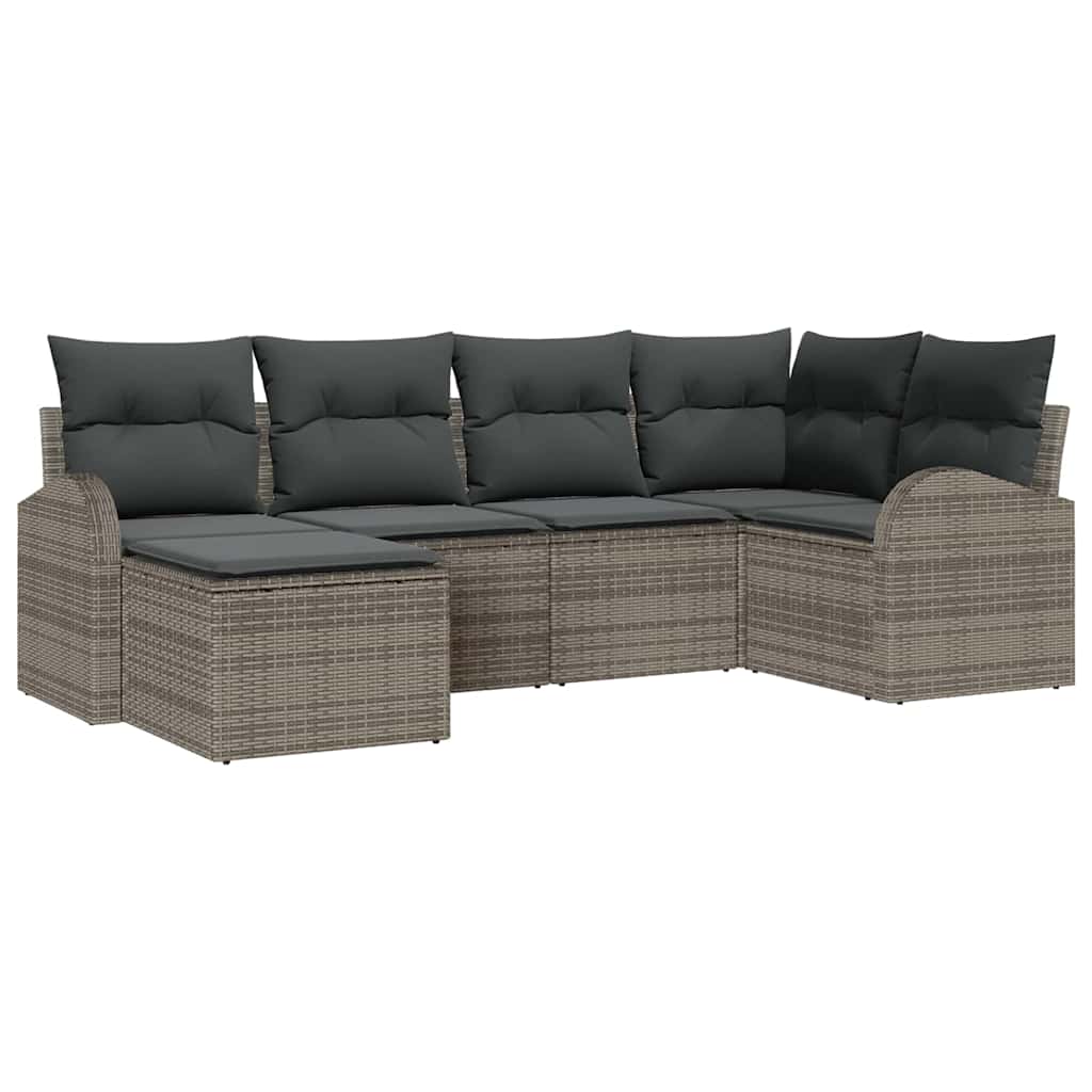 Ensemble de Canapés 6 pc Gris polyrotin