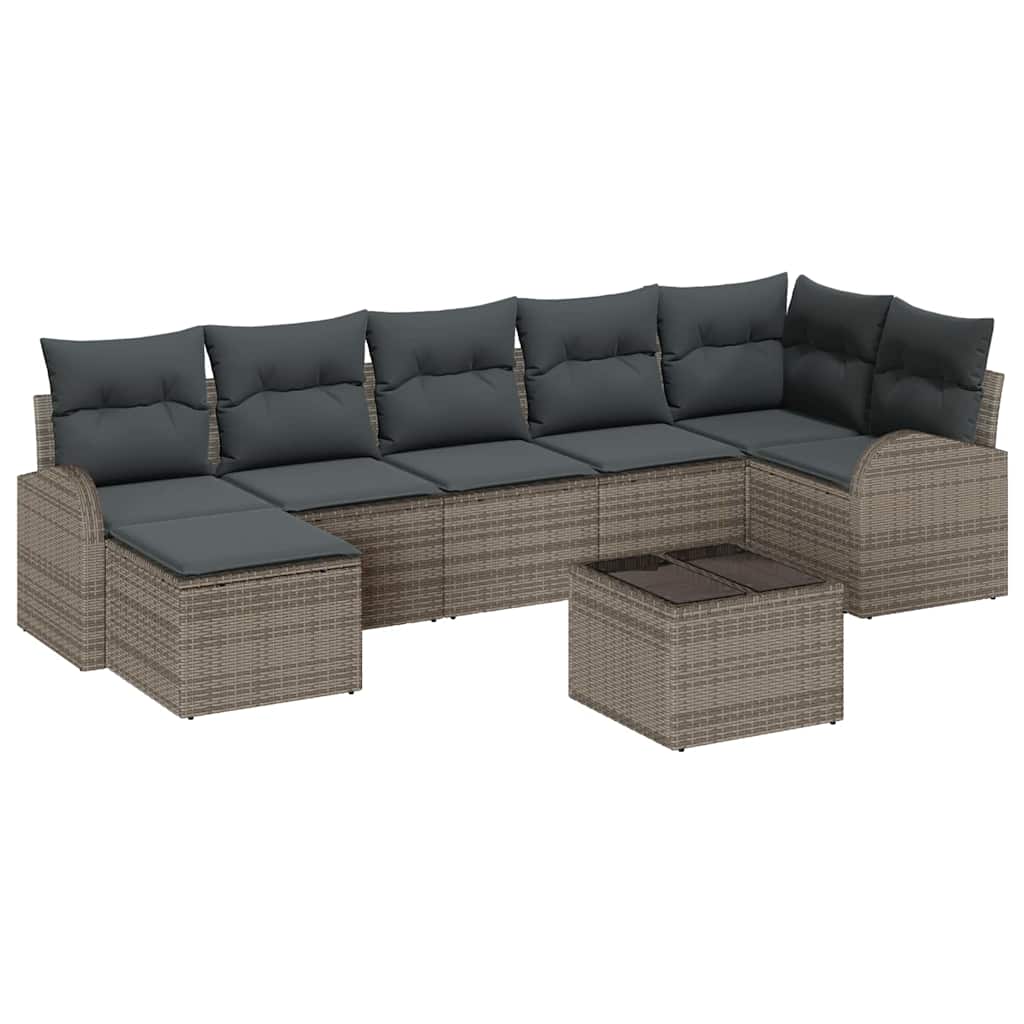 Ensemble de Canapés avec coussin 8 pcs Gris polyrotin - XIOS