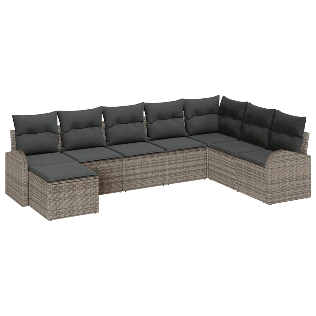 Ensemble de Canapés avec coussin 8 pcs Gris polyrotin - XIOS