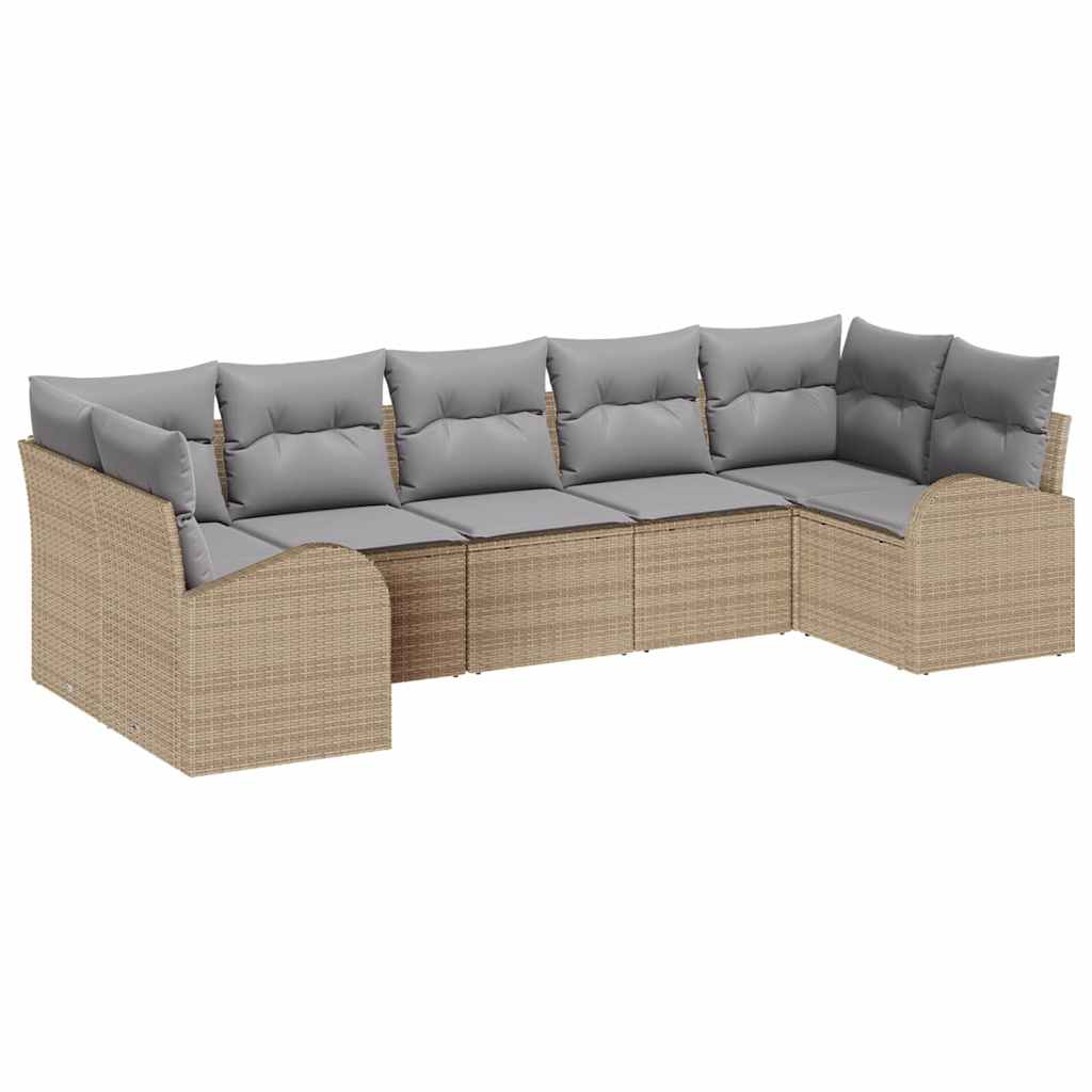Ensemble de canapé de jardin 7 pcs Beige et Gris clair - XIOS