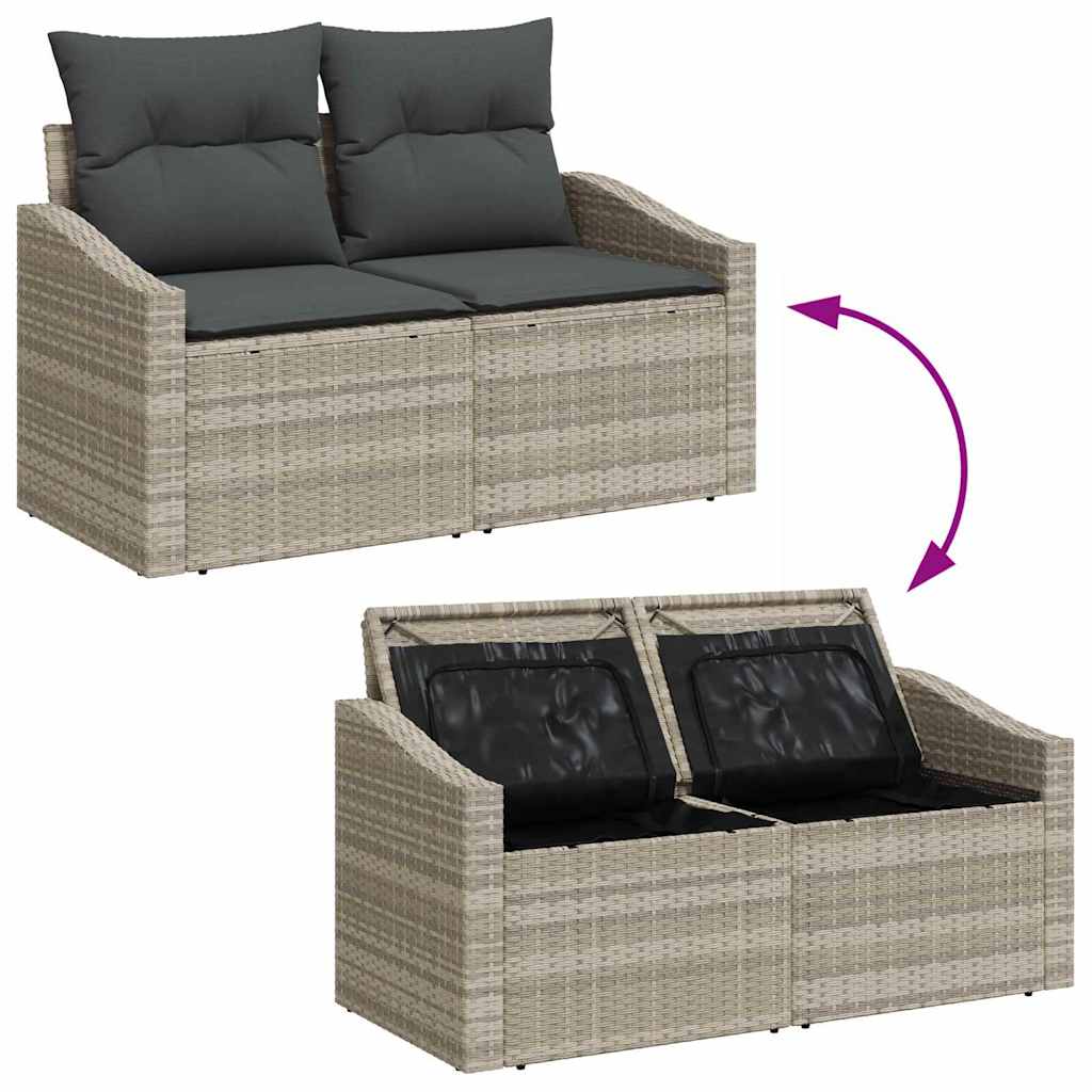 Ensemble de canapé de jardin 7 pcs Gris clair polyrotin - XIOS