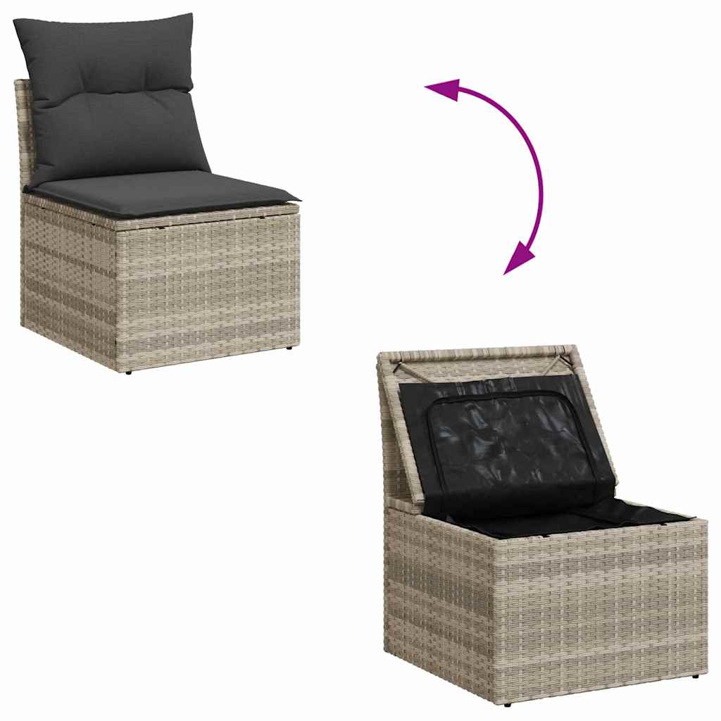 Ensemble de canapé de jardin 8 pcs Gris clair et gris foncé - XIOS