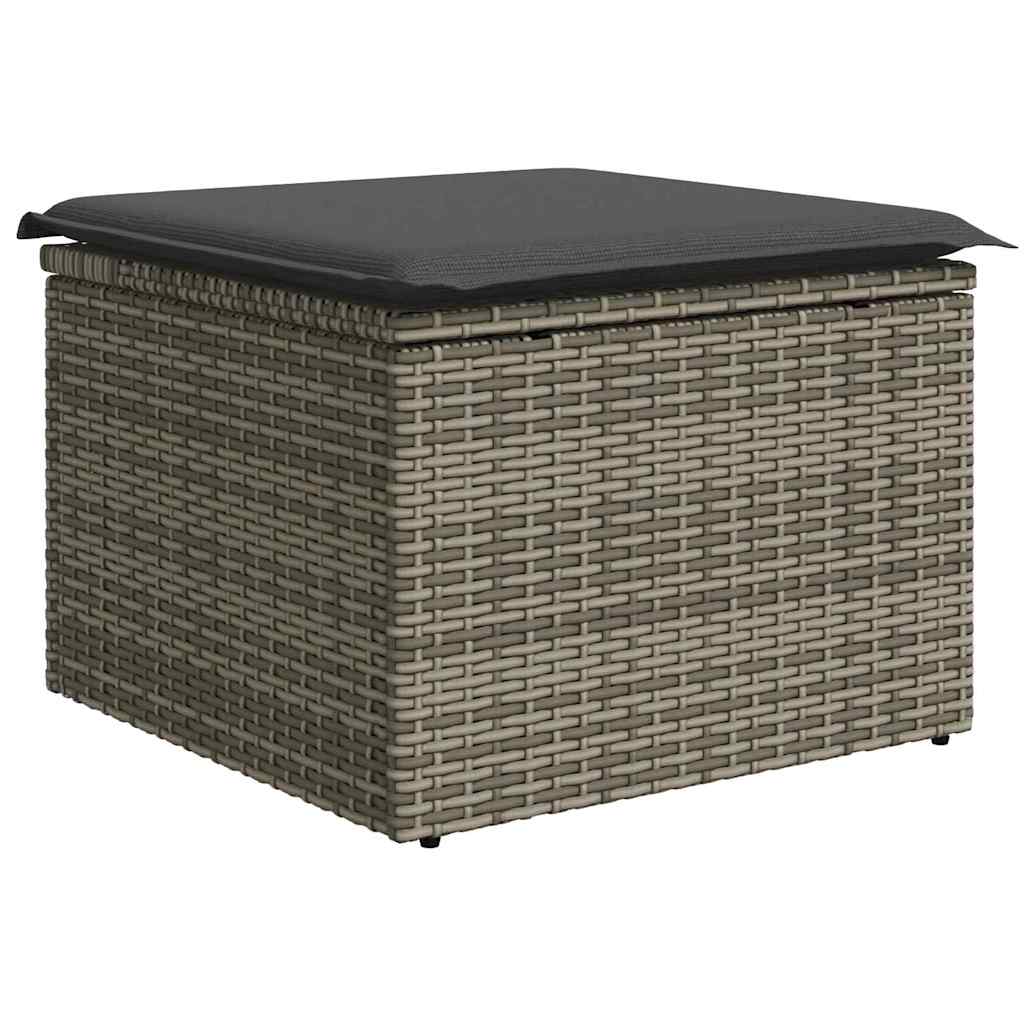 Ensemble de canapé de jardin avec coussin 5 pcs Gris polyrotin - XIOS