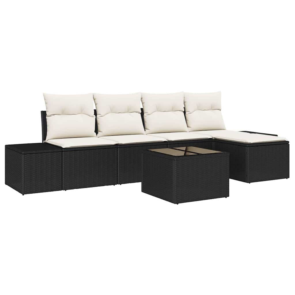 Ensemble de canapé de jardin 5 pcs Marron et Crème polyrotin - XIOS