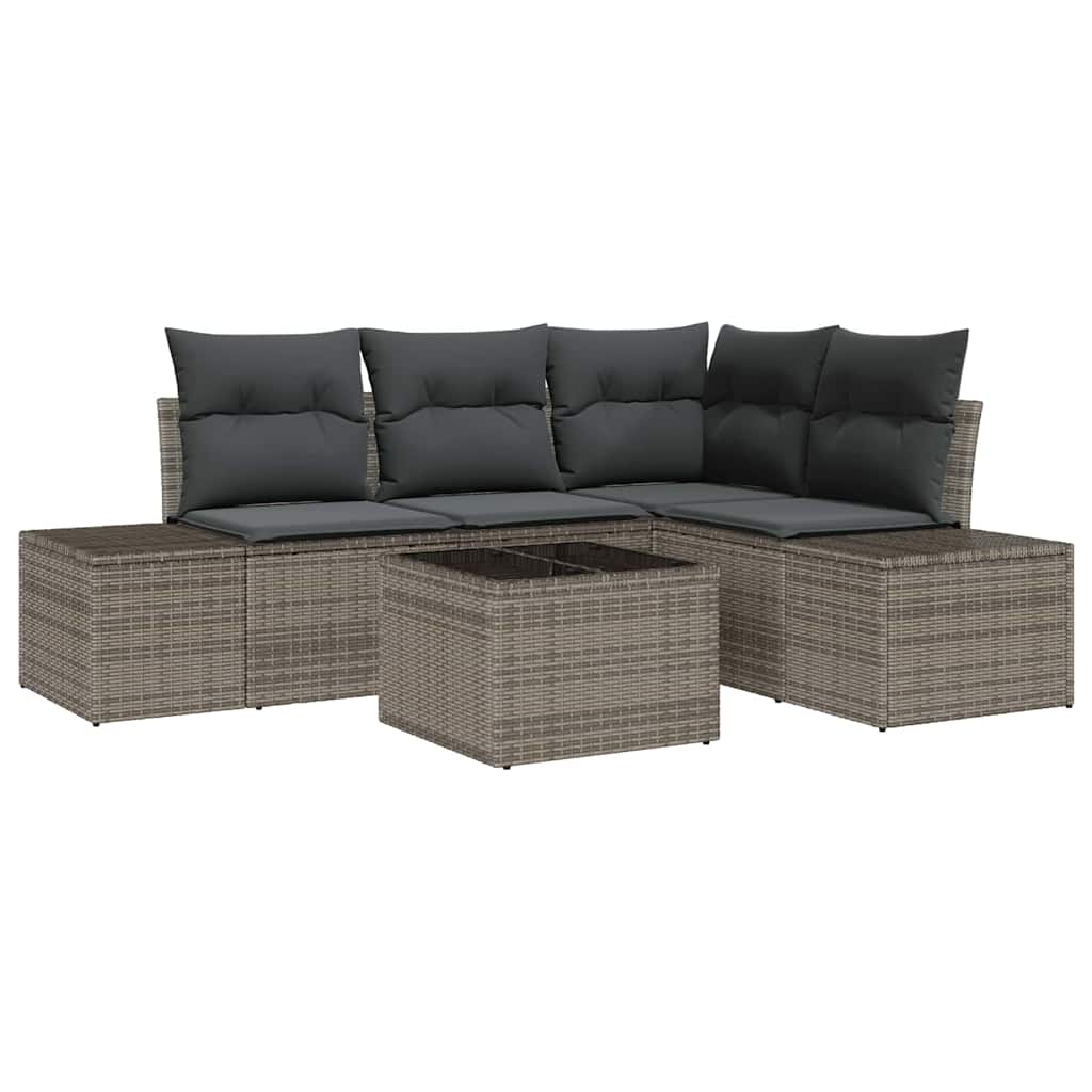 Ensemble de canapé de jardin avec stockage Gris clair polyrotin - XIOS