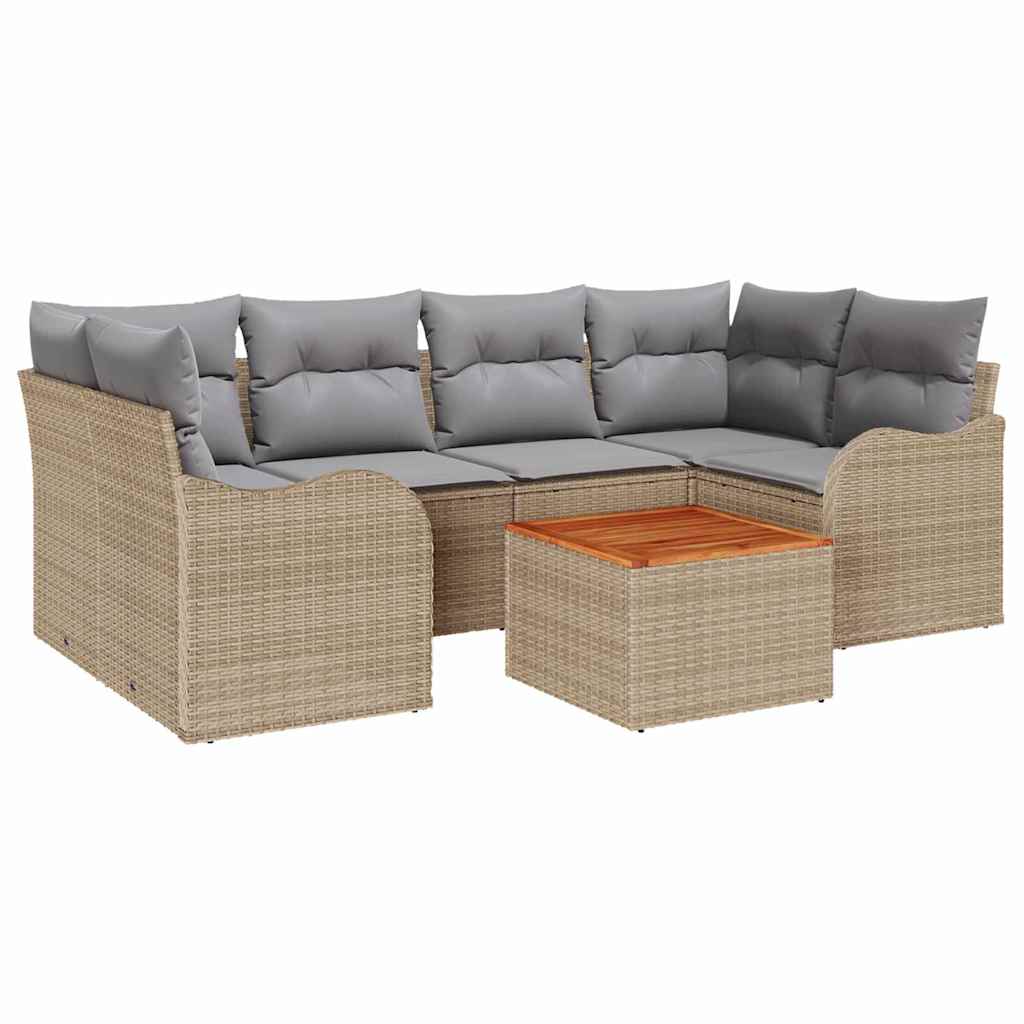 Ensemble de canapé de jardin 7 pcs Beige et Gris clair - XIOS