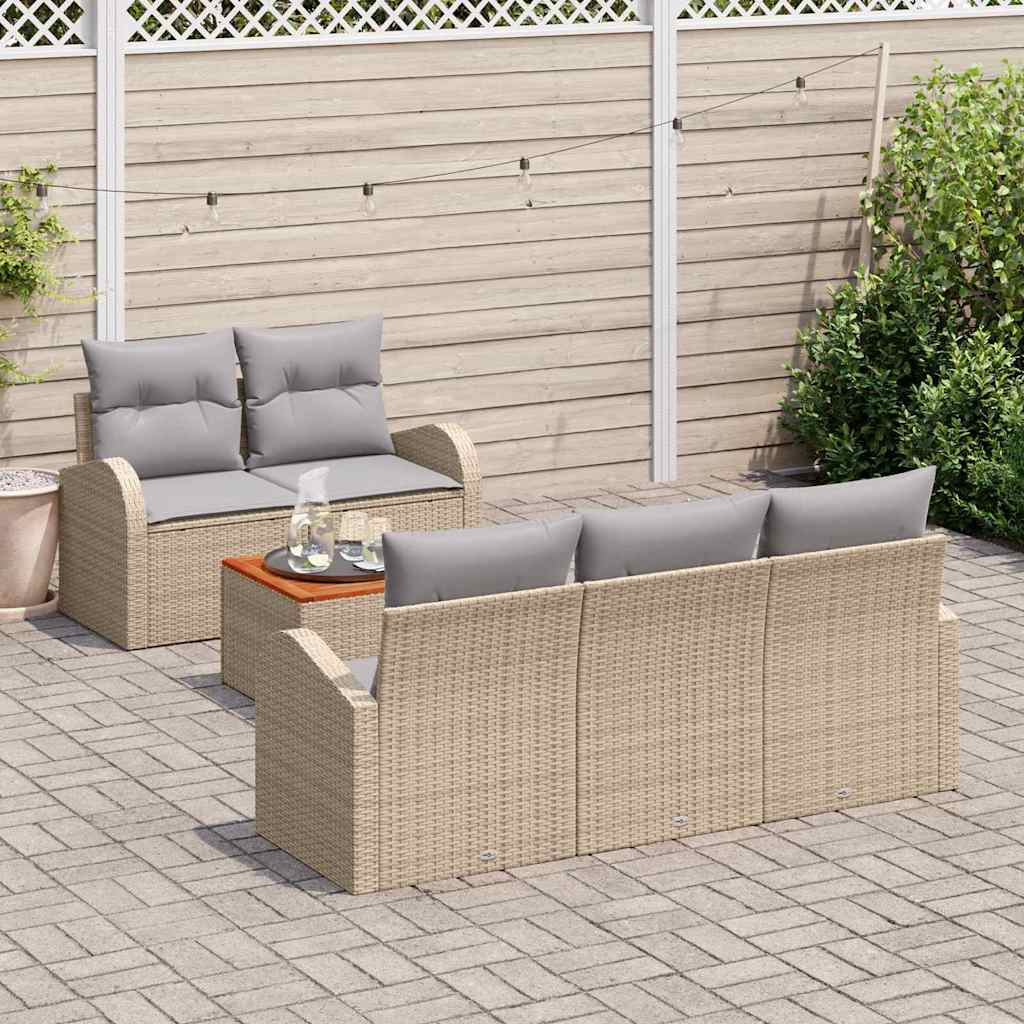 Ensemble de canapé de jardin 6 pcs Beige et Gris clair - XIOS