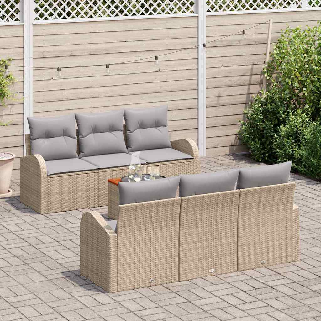 Ensemble de canapé de jardin 7 pcs Beige et Gris clair - XIOS
