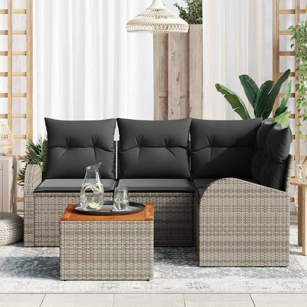 Ensemble de canapé de jardin avec stockage 5 pcs Gris polyrotin - XIOS