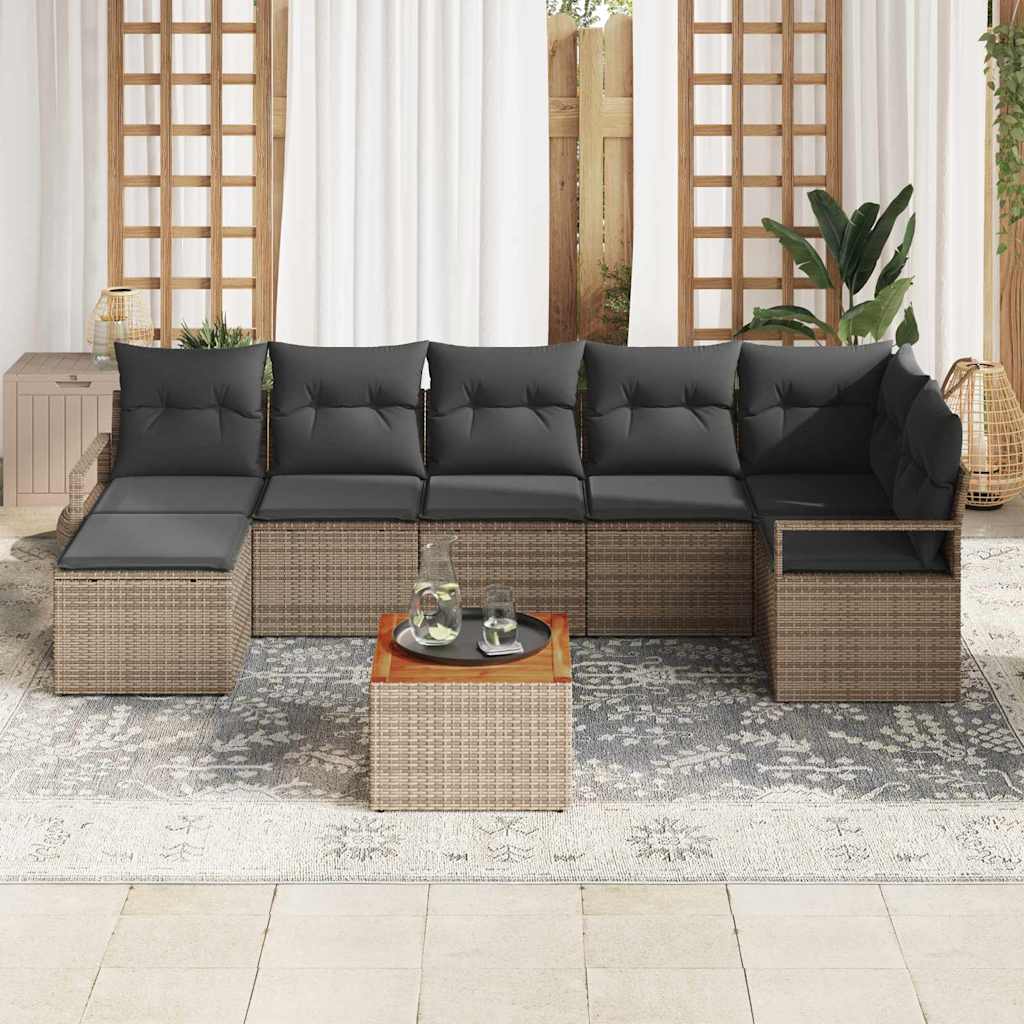 Ensemble de canapé de jardin avec stockage 9 pcs Gris polyrotin - XIOS