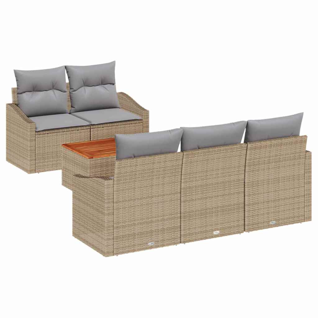 Ensemble de canapé de jardin 6 pcs Beige et Gris clair - XIOS