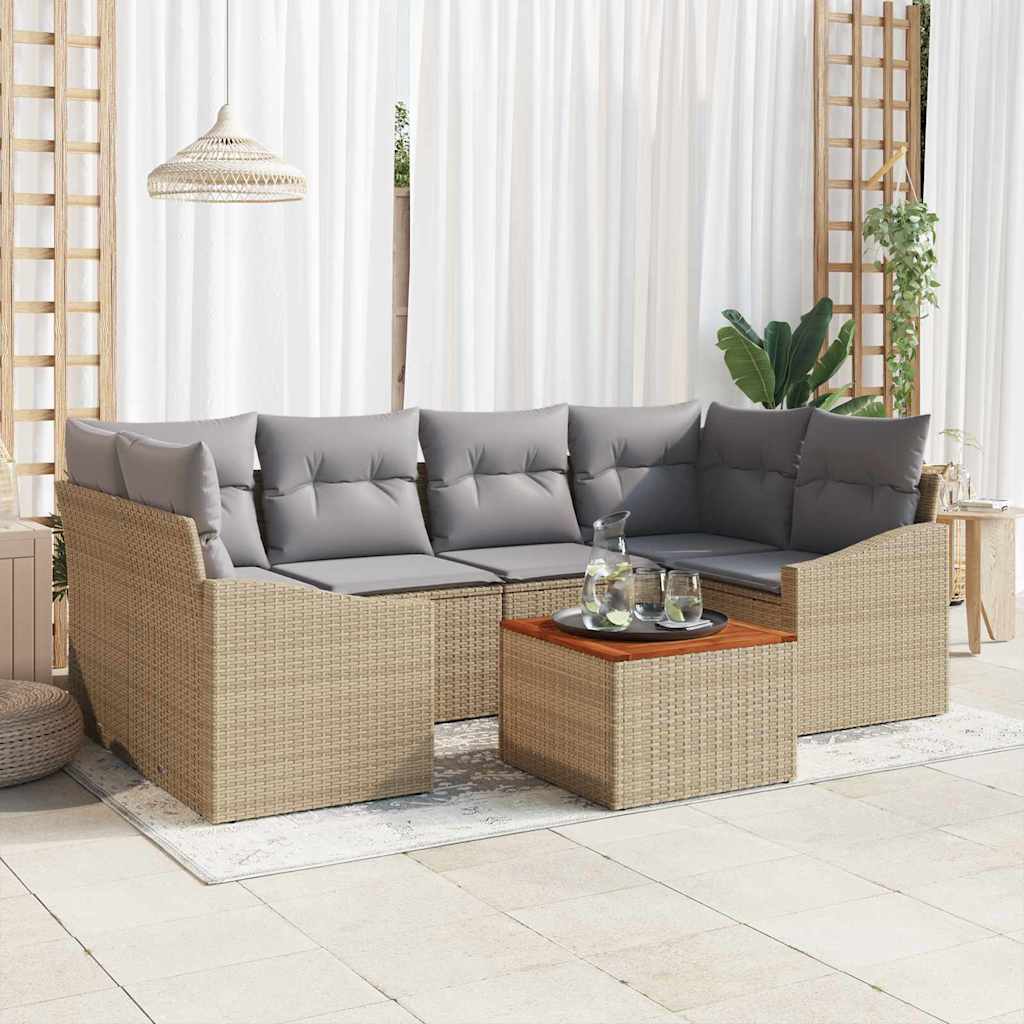 Ensemble de canapé de jardin 7 pcs Beige et Gris clair - XIOS