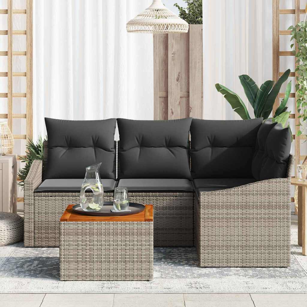 Ensemble de canapé de jardin avec stockage 5 pcs Gris polyrotin - XIOS