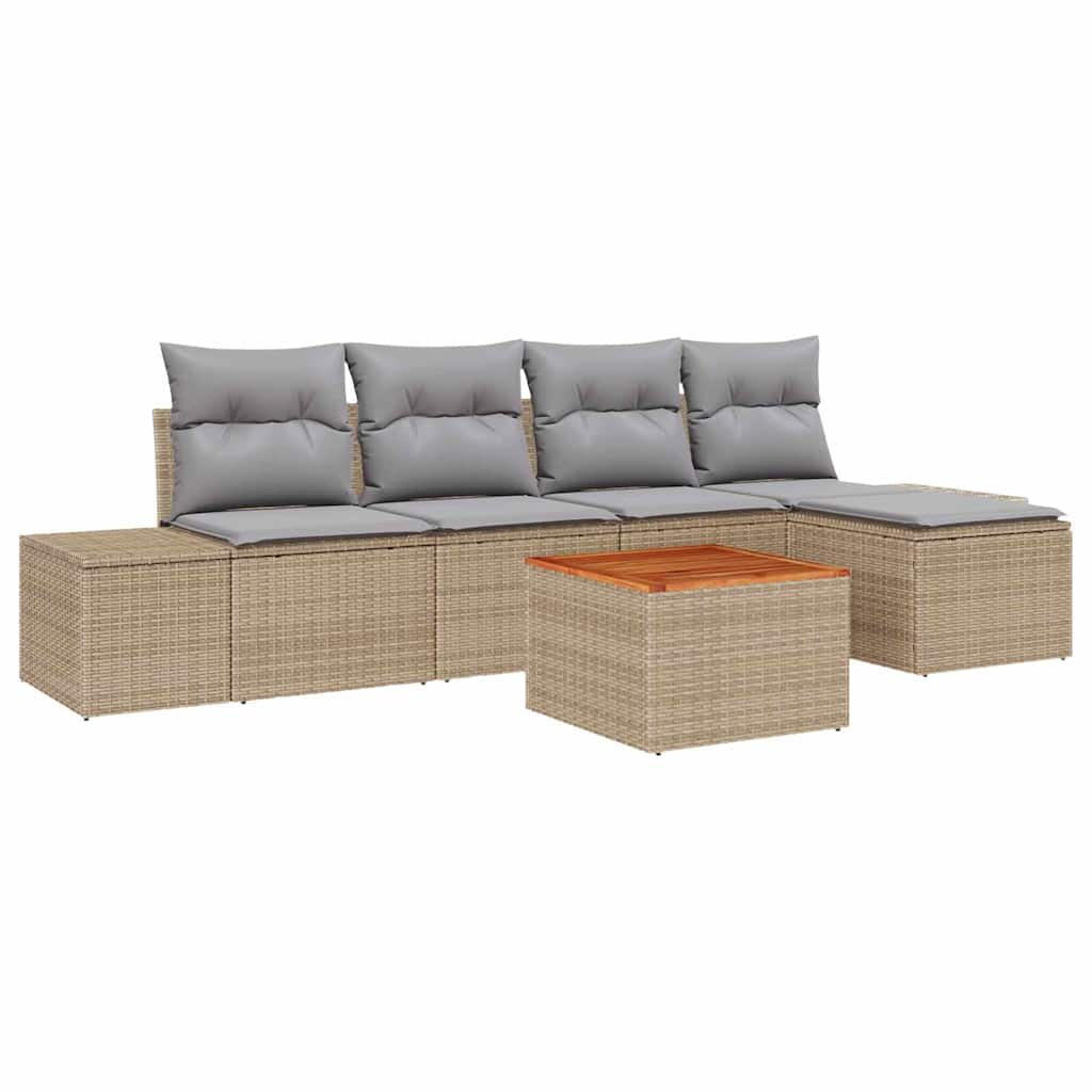 Ensemble de canapé de jardin 6 pcs Beige et Gris clair - XIOS