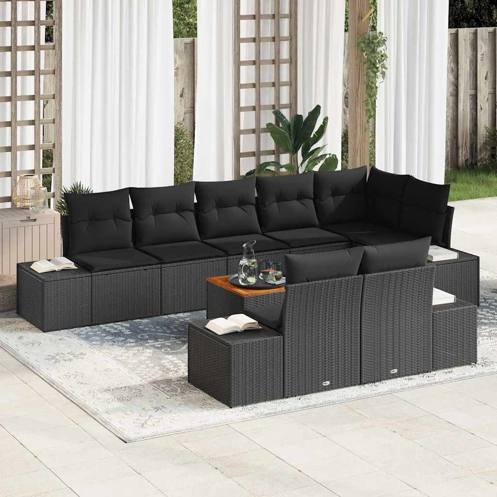 Ensemble de canapé de jardin avec stockage 9 pcs Noir - XIOS