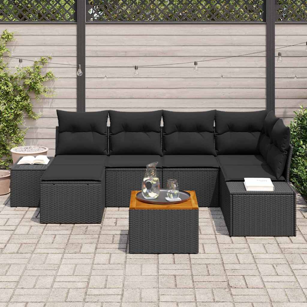 Ensemble de canapé de jardin 7 pcs Noir - XIOS