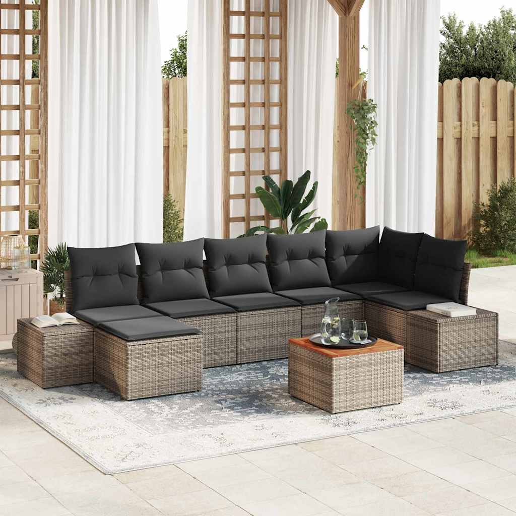 Ensemble de canapé de jardin 8 pcs Gris - XIOS