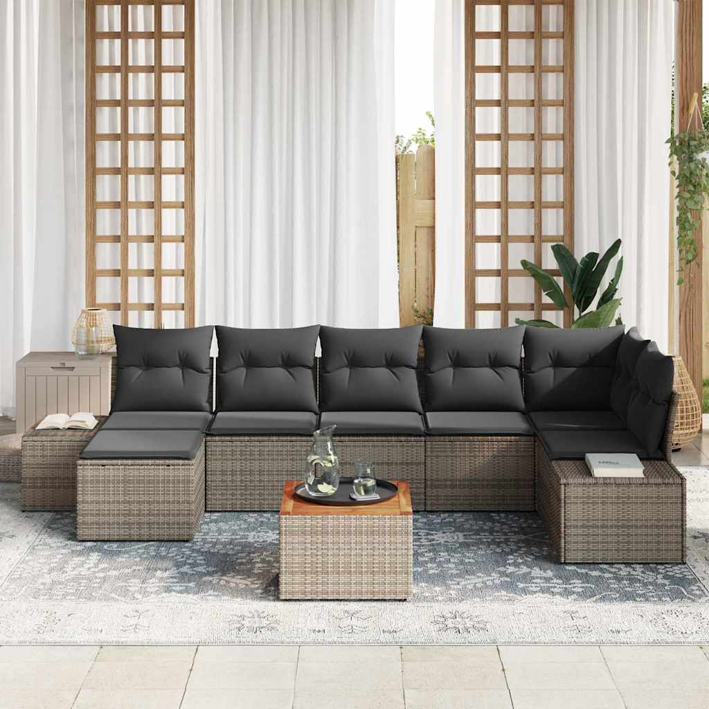 Ensemble de canapé de jardin 8 pcs Gris - XIOS