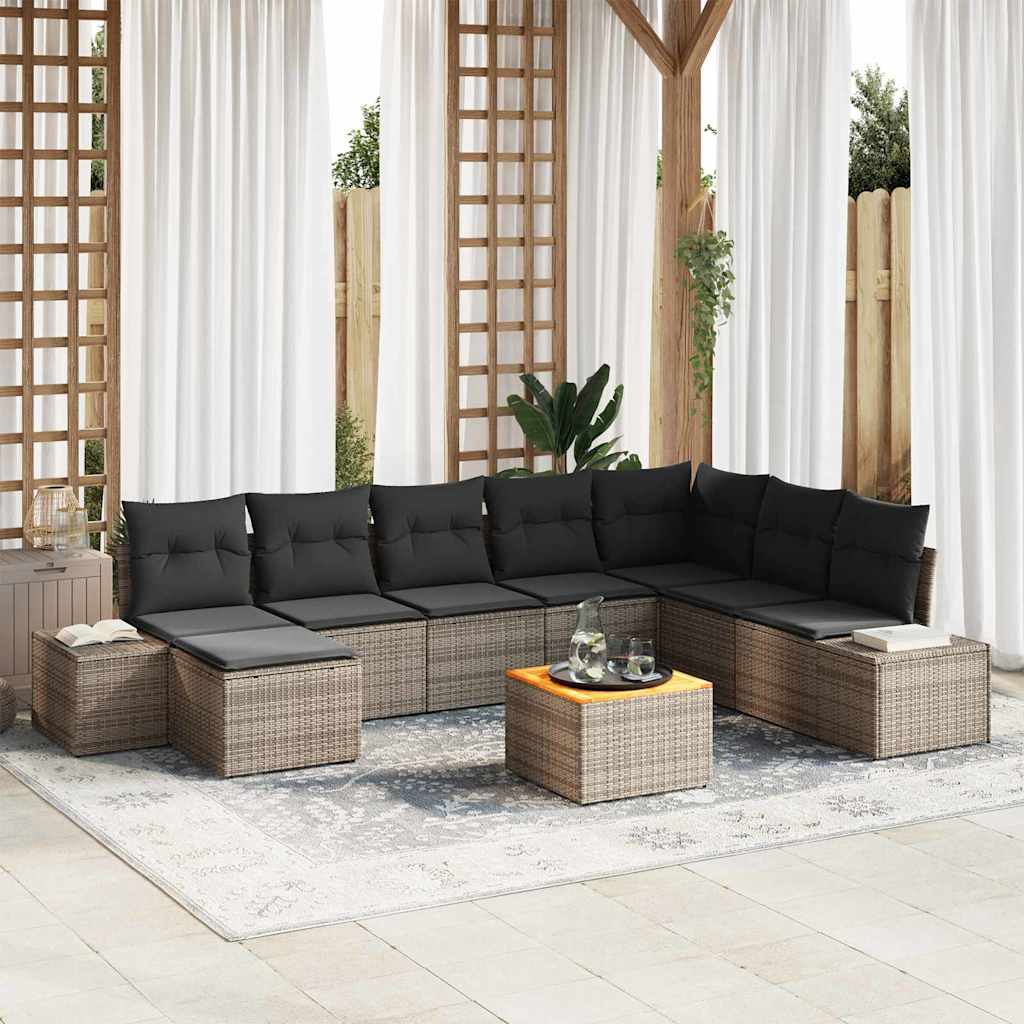Ensemble de canapé de jardin 9 pcs Gris - XIOS