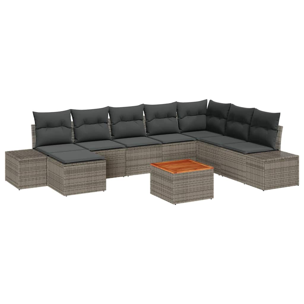 Ensemble de canapé de jardin 9 pcs Gris - XIOS