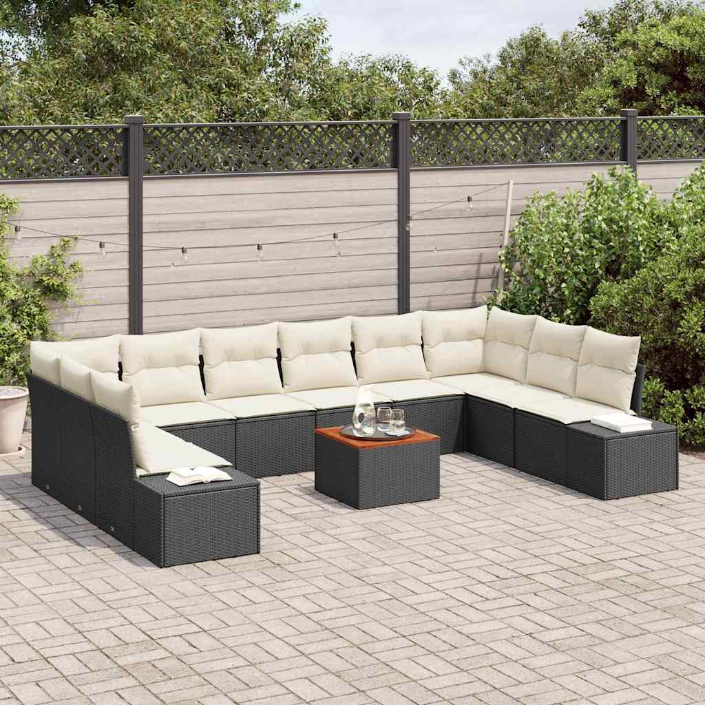 Ensemble de canapé de jardin avec stockage 11 pcs Noir et blanc - XIOS