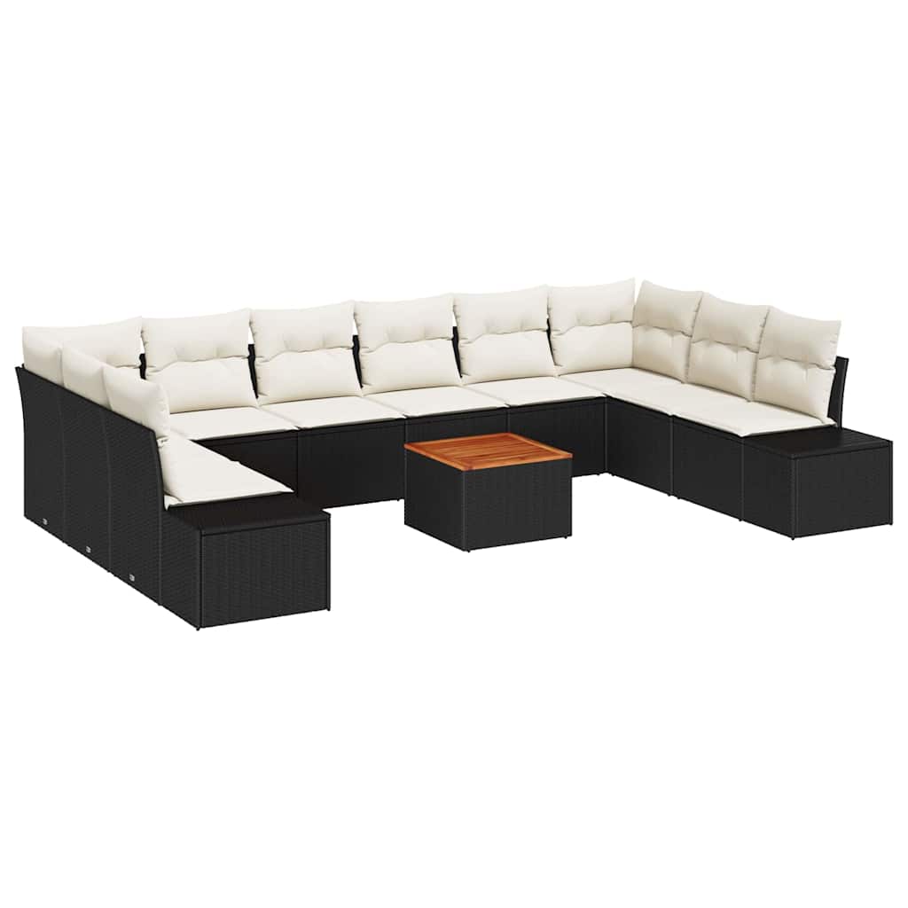 Ensemble de canapé de jardin avec stockage 11 pcs Noir et blanc - XIOS