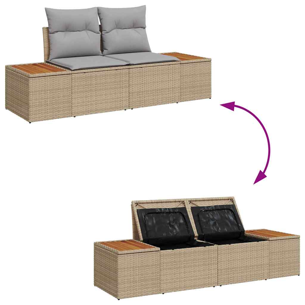Ensemble de canapé de jardin 7 pcs Beige Poly rotin - XIOS