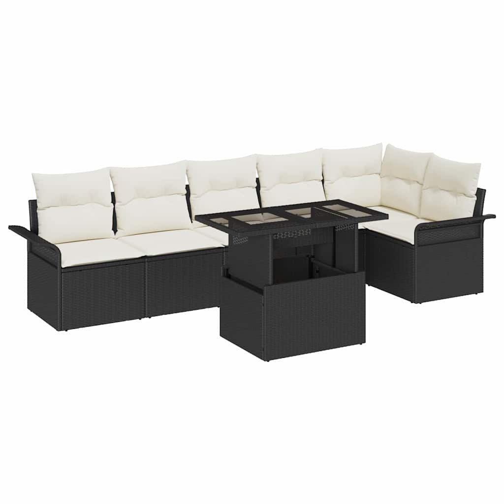 Ensemble de canapé de jardin 7 pc Noir