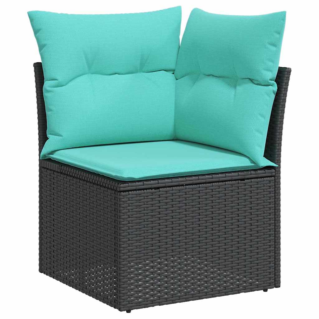 Ensemble de canapé de jardin 9 pcs Noir Poly rotin - XIOS