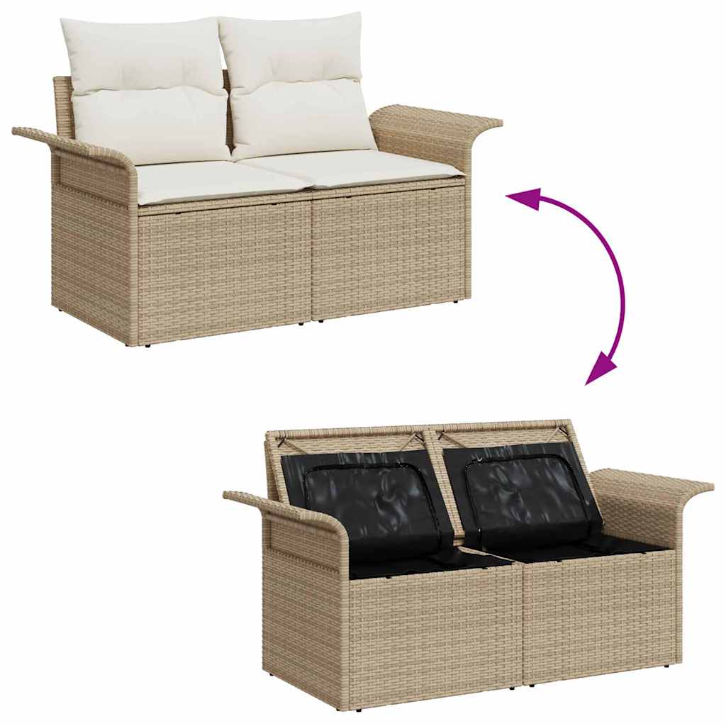 Ensemble de canapé de jardin 6 pc Beige Poly rotin