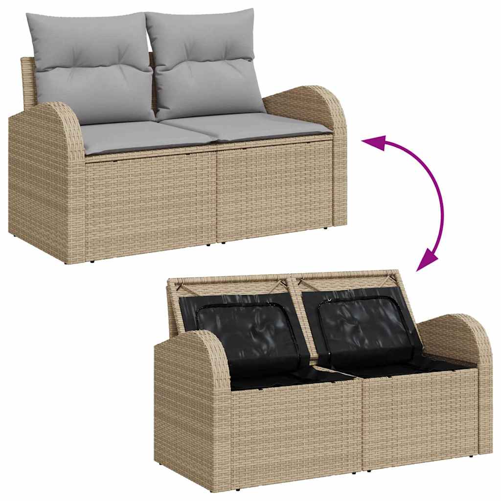 Ensemble de canapé de jardin 7 pcs Beige Poly rotin - XIOS