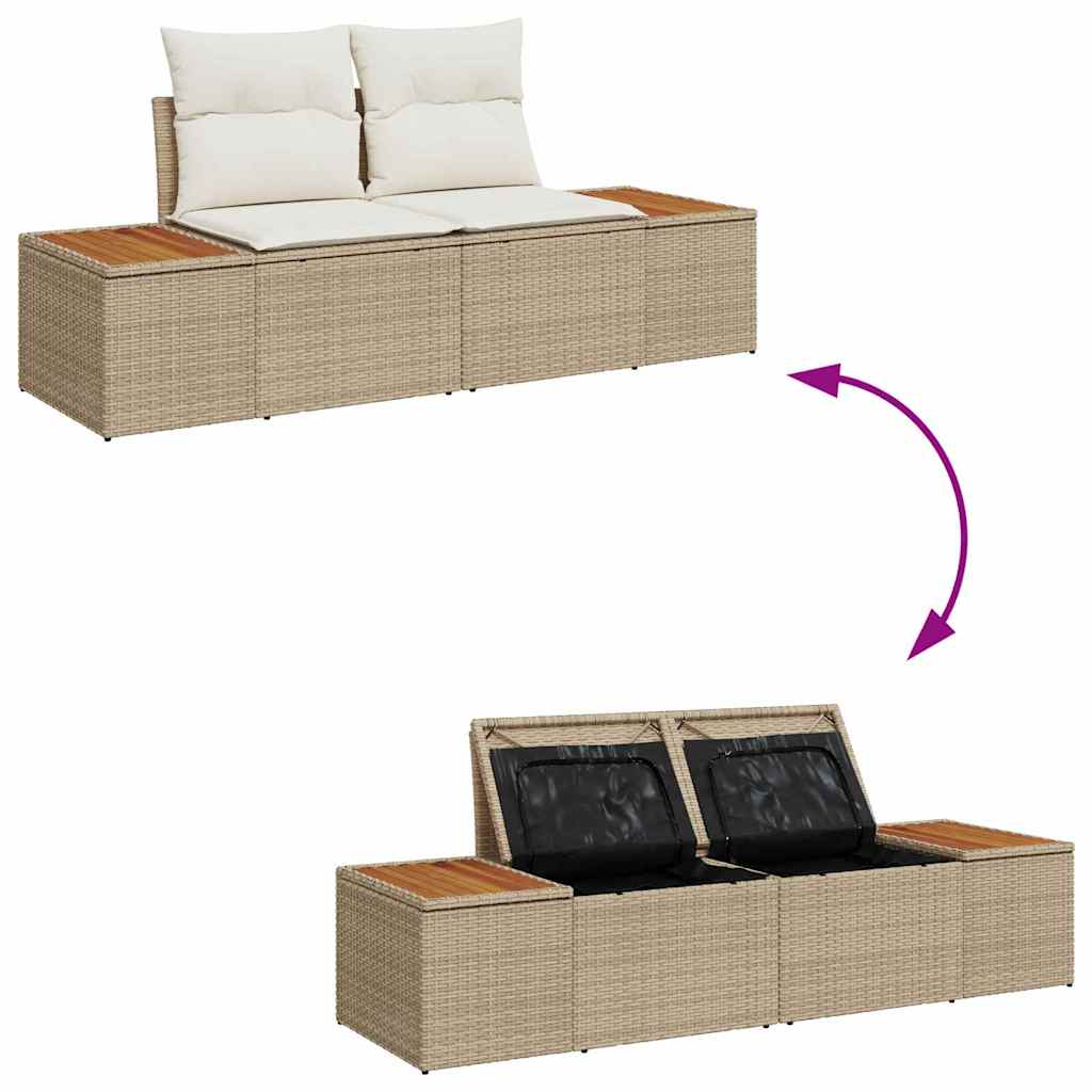 Ensemble de canapé de jardin 6 pc Beige Poly rotin