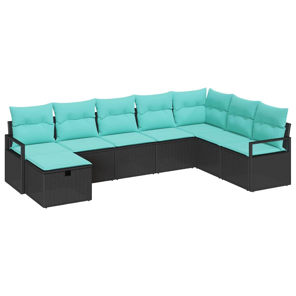 Ensemble de Canapés avec coussin 8 pcs Noir polyrotin - XIOS