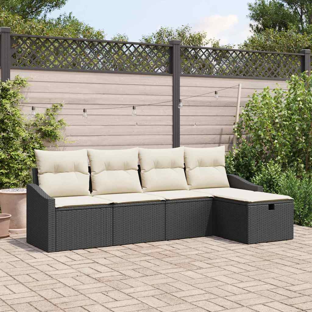 Ensemble de Canapés avec coussin avec stockage Noir polyrotin - XIOS