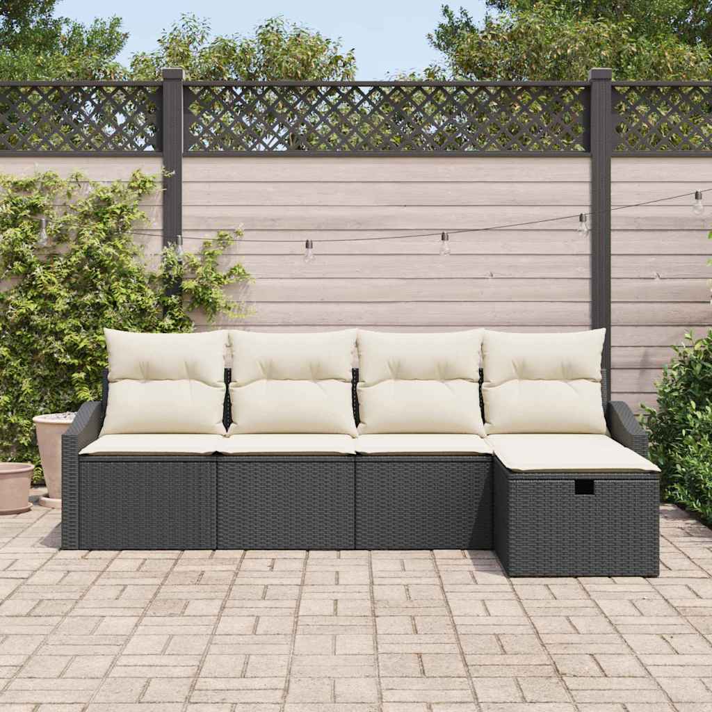 Ensemble de Canapés avec coussin avec stockage Noir polyrotin - XIOS