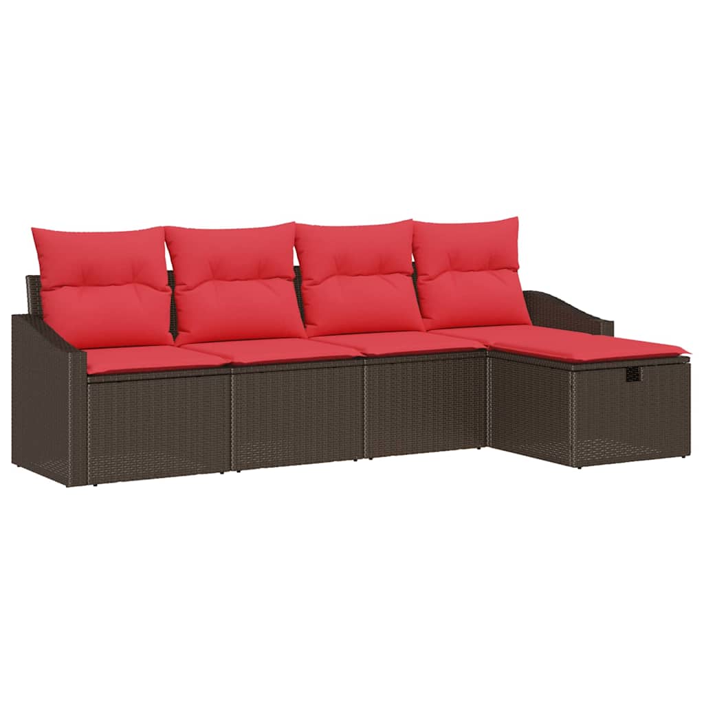 Ensemble de Canapés avec coussin avec stockage Marron polyrotin