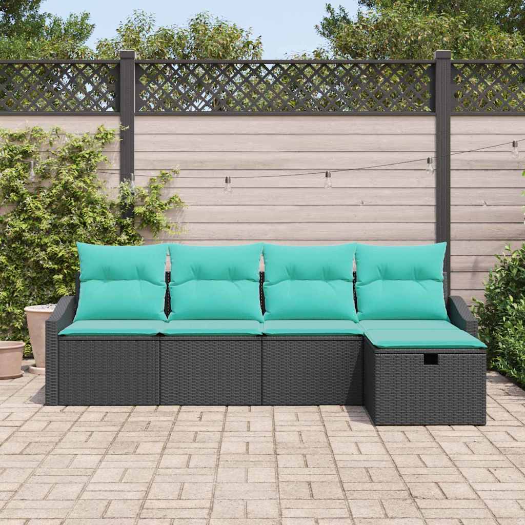 Ensemble de Canapés avec coussin avec stockage Noir polyrotin - XIOS