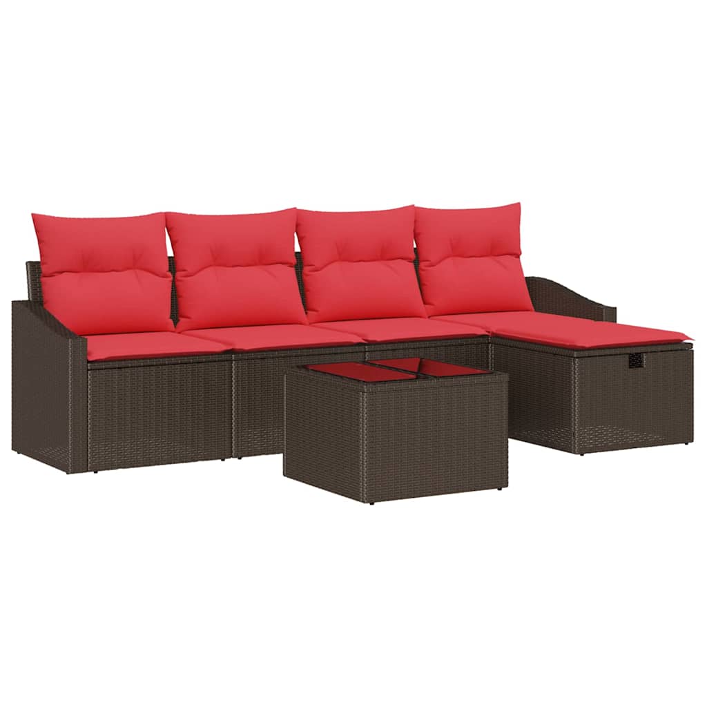 Ensemble de Canapés avec coussin avec stockage Marron polyrotin