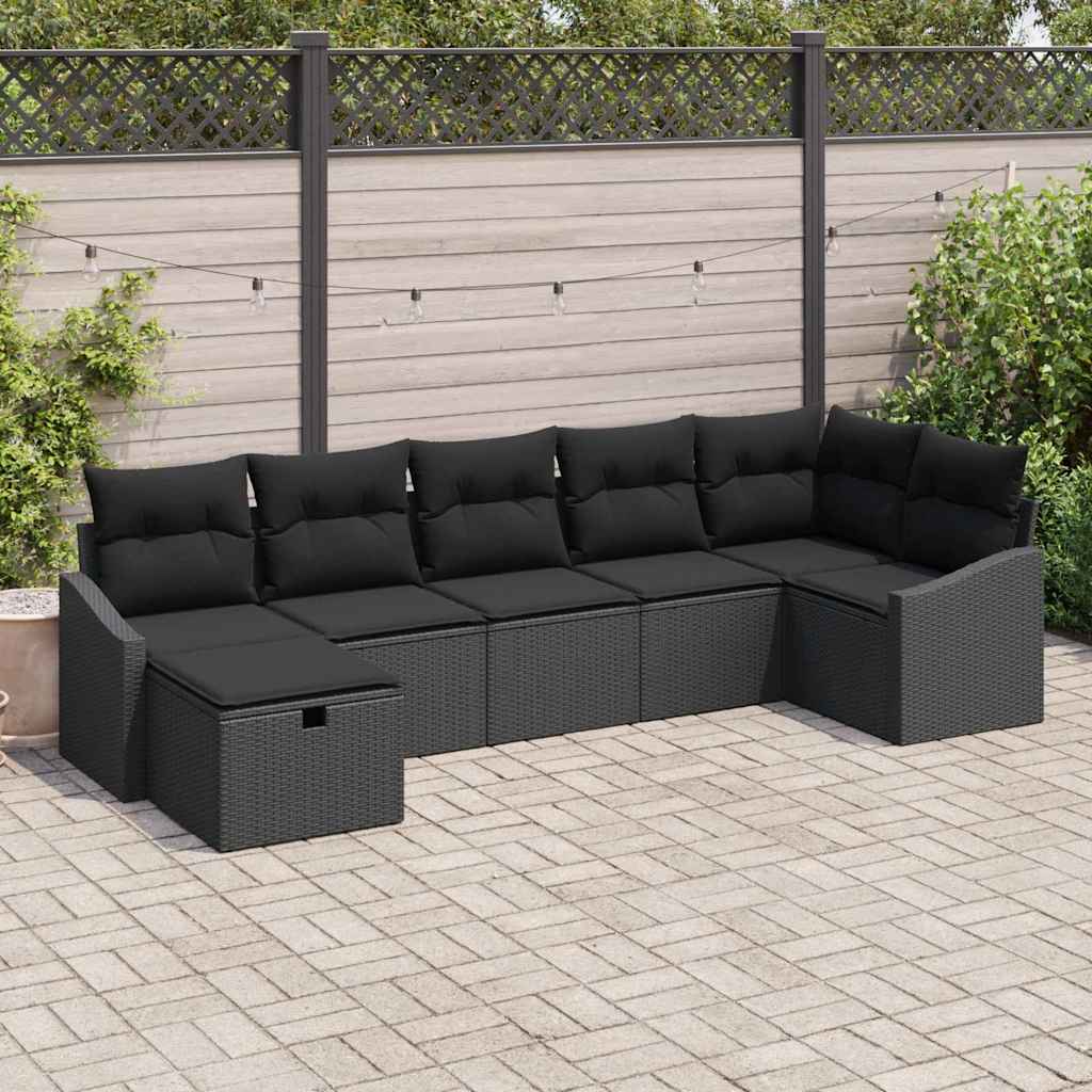 Ensemble de Canapés avec coussin avec stockage Noir polyrotin - XIOS