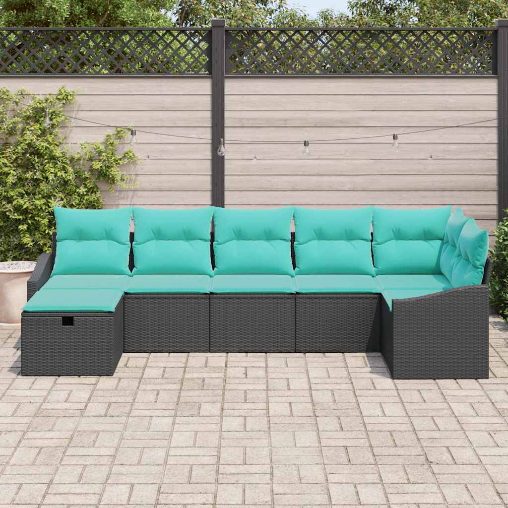 Ensemble de Canapés avec coussin avec stockage Noir polyrotin - XIOS