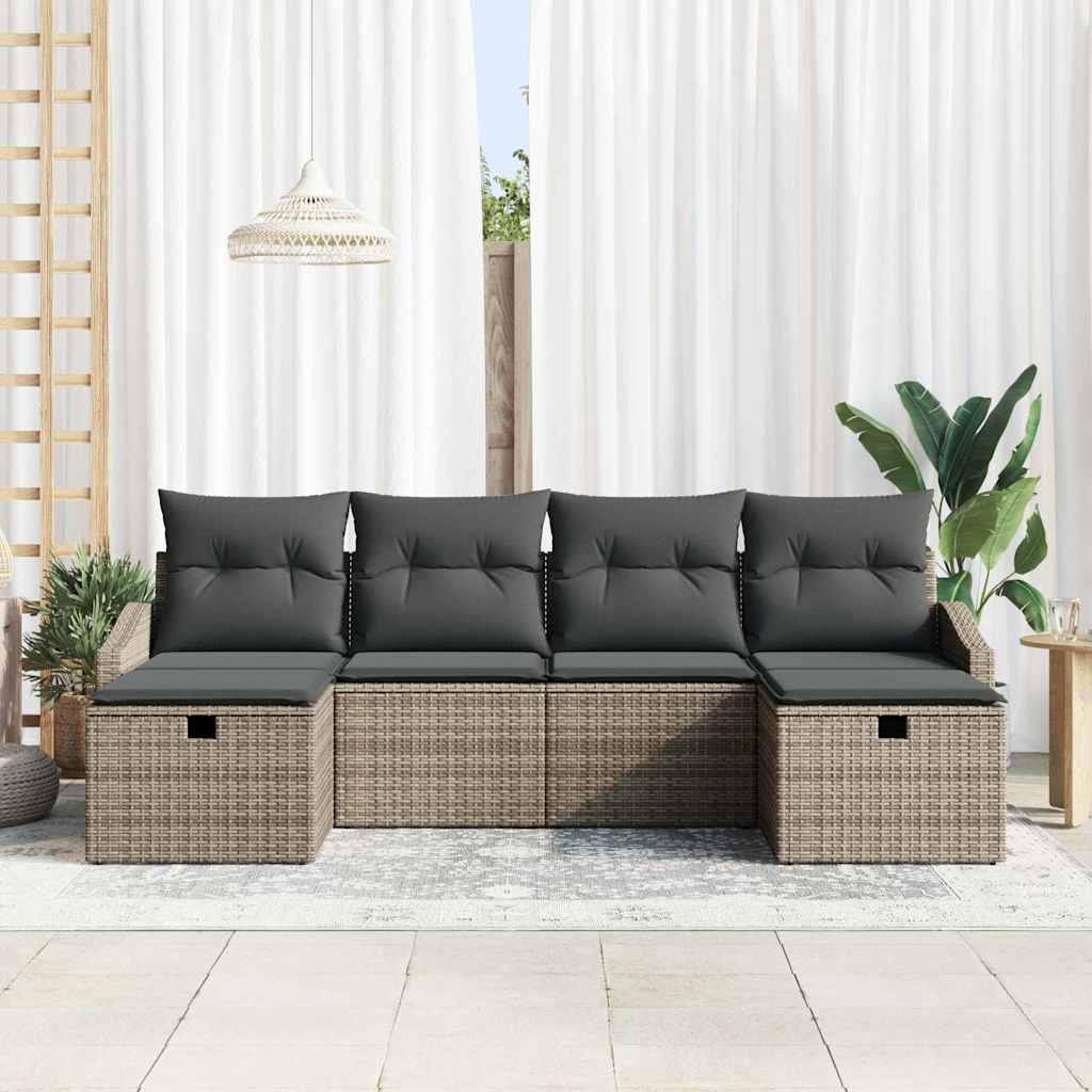 Ensemble de canapé de jardin avec coussin 6 pcs polyrotin - XIOS