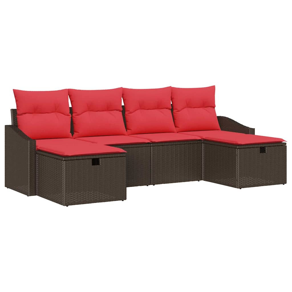 Ensemble de canapé de jardin 6 pc polyrotin