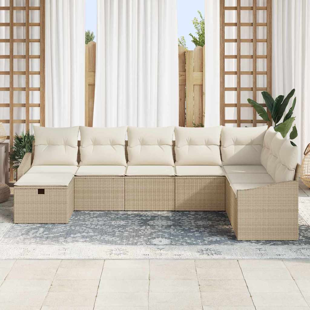 Ensemble de canapé de jardin avec coussin 8 pcs polyrotin - XIOS